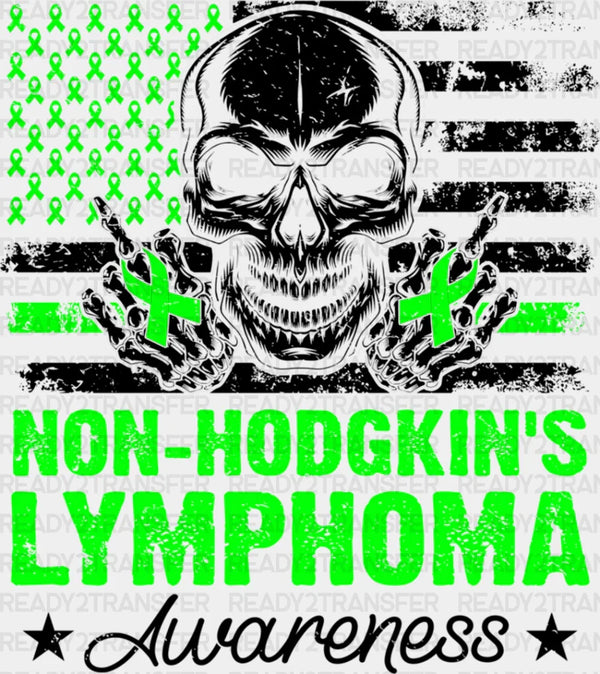 Lymphoma Awareness Skull Design - Lymphoma DTF heat transfer