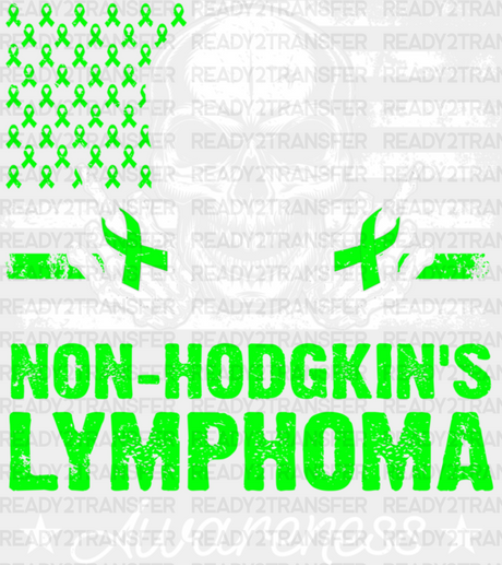 Lymphoma Awareness Skull Design - Dtf Heat Transfer Adult Unisex S & M (10’’) / Light Color