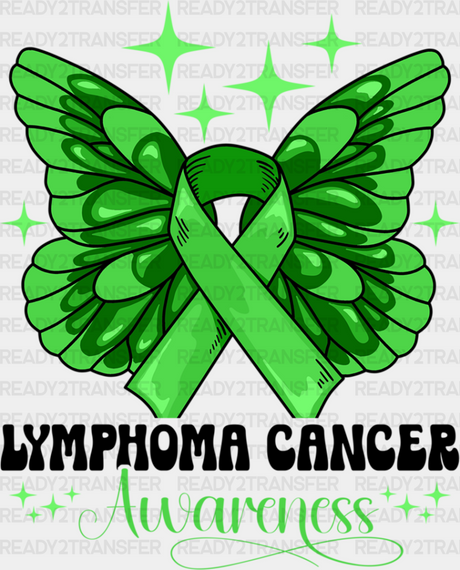 Lymphoma Butterfly Ribbon Design - Dtf Heat Transfer Adult Unisex S & M (10’’) / Dark Color