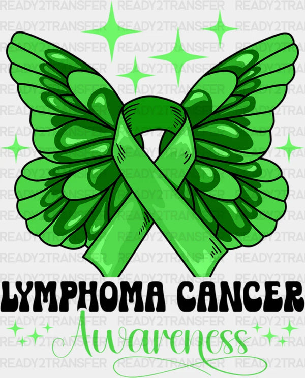 Lymphoma Butterfly Ribbon Design - Lymphoma DTF heat transfer