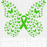 Lymphoma Cancer Awareness Butterfly - Lymphoma DTF Transfers - Adult Unisex - S & M (10’’) / Light Color Design (See
