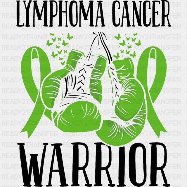 Lymphoma Cancer Warrior, Boxing Gloves & Ribbon - Lymphoma DTF Transfers ready2transfer Dark Color Design (See Imaging)