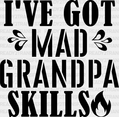 Mad Grandpa Skills - Dtf Heat Transfer Adult Unisex S & M (10’’) / Dark Color Design (See Imaging)