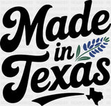 Made In Texas Lavender Design - States & Cities DTF Transfer Adult Unisex - S & M (10’’) / Dark Color Design (See