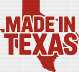 Made In Texas Red - States & Cities DTF Transfer