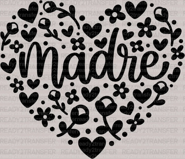Madre Heart Mother's Day DTF Heat Transfer, Mama Design, Mom DTF