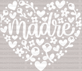 Madre Heart Mother's Day DTF Heat Transfer, Mama Design, Mom DTF - ready2transfer