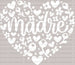 Madre Heart Mother's Day DTF Heat Transfer, Mama Design, Mom DTF ready2transfer White