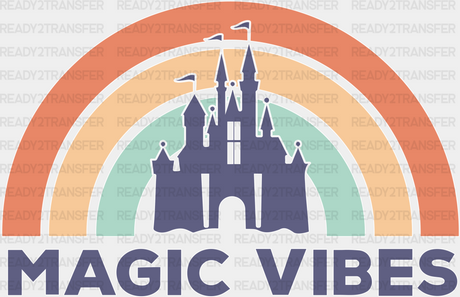 Magic Vibes Castle Disney Dtf Transfer Adult Unisex - S & M (10’) / White