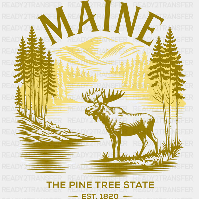 Maine The Pine Tree State - States & Cities DTF Transfer ready2transfer