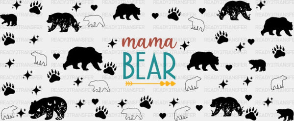 Mama Bear Dark Design - Mom Cup Wrap UV Sticker Permanent UV DTF Decal