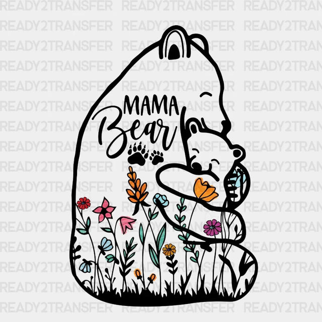 Mama Bear Flower Dtf Transfer
