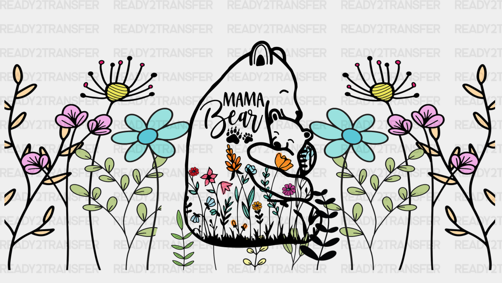 Mama Bear - Mom Cup Wrap Uv Sticker Permanent Dtf Decal