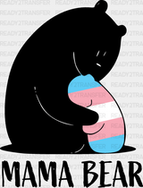 Mama Bear - Transgender Iron On Dtf Transfer Adult Unisex S & M (10’’) / Dark Color Design (See