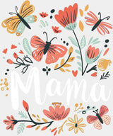 Mama Butterflies And Flowers - Mother’s Day DTF Transfer Adult Unisex - S & M (10’’) / Light Color Design (See Imaging)