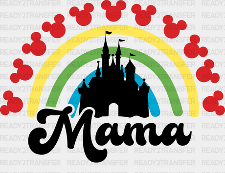 Mama Disney Castle Dtf Transfer Adult Unisex - S & M (10’) / Black