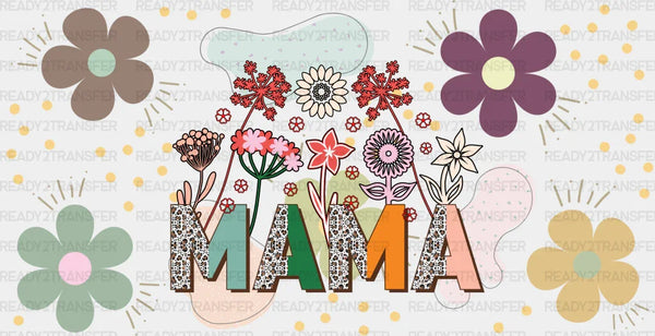 Mama Flower Colorful Design - Mom Cup Wrap UV Sticker Permanent UV DTF Decal