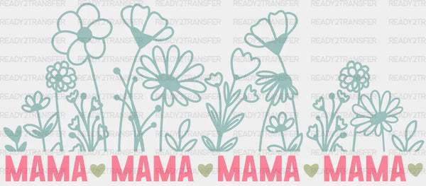 Mama Heart Flower Design - Mom Cup Wrap UV Sticker Permanent UV DTF Decal