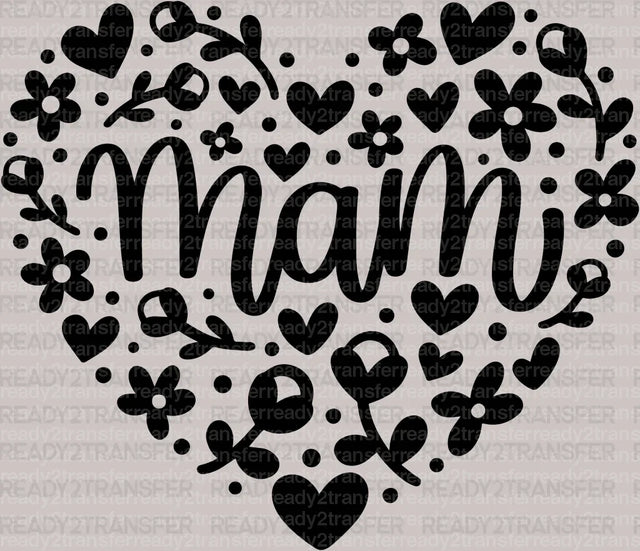 Mama Heart Mother's Day DTF Heat Transfer, Mama Design, Mom DTF - ready2transfer