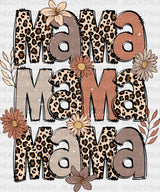 Mama Leopard Pattern Design - Mother’s Day Dtf Transfer Adult Unisex S & M (10’’) / Dark