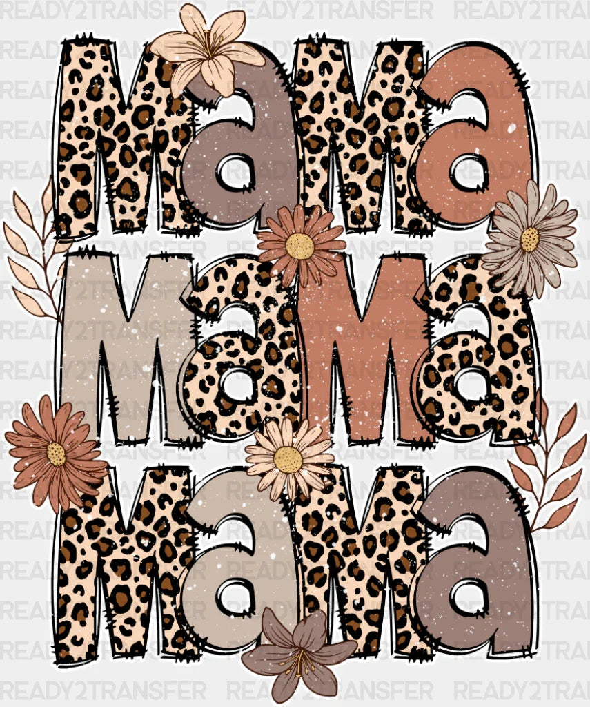 Mama Leopard Pattern Design - Mother’s Day Dtf Transfer Adult Unisex S & M (10’’) / Light