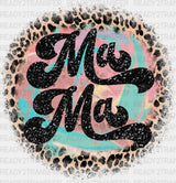 Mama Leopard Print Circular Design - Mom Dtf Transfer