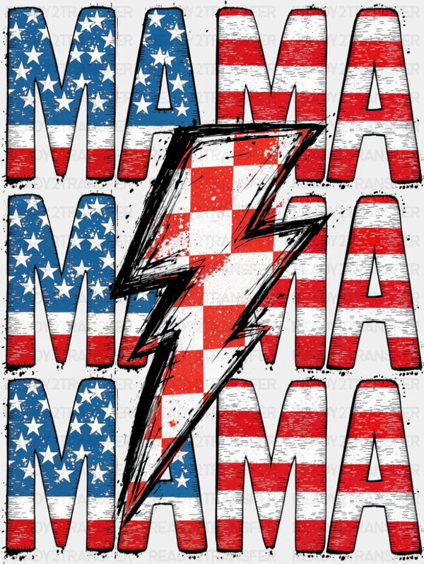 Mama Lightning Bolt - 4th Of July DTF Transfer