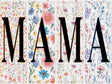 Mama Pink & Blue Flowers B&W - Mother’s Day DTF Transfer Adult Unisex - S & M (10’’) / Dark Color Design (See Imaging)