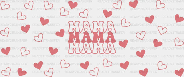 Mama Pink Heart - Mom Cup Wrap Uv Sticker Permanent Dtf Decal