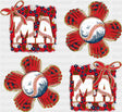 MAMA Red Baseball Flowers - Baseball DTF Transfer