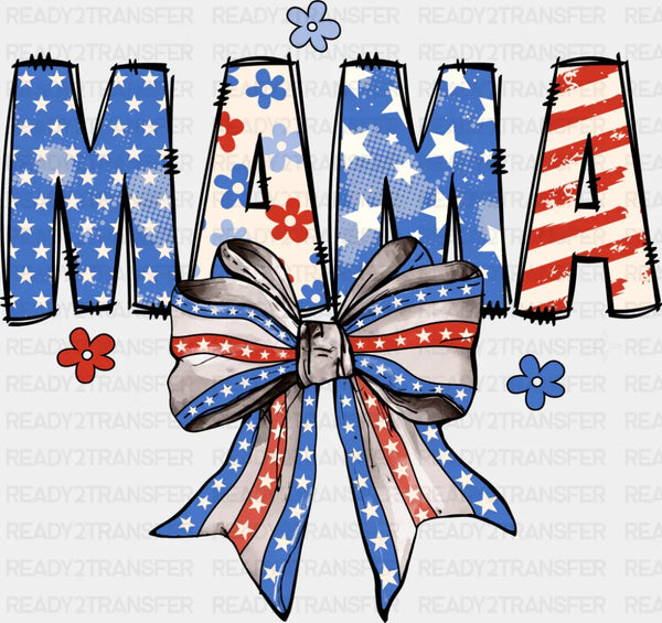 Mama Ribbon US Flag - 4th Of July DTF Transfer