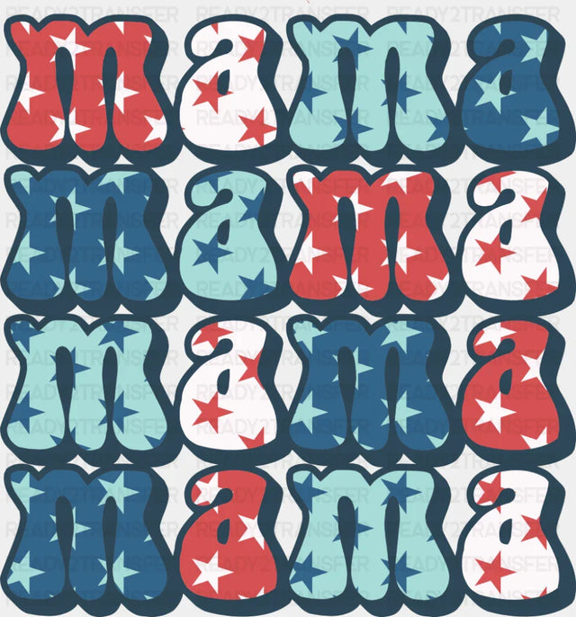 Mama Stars Vintage Design - 4th Of July DTF Transfer