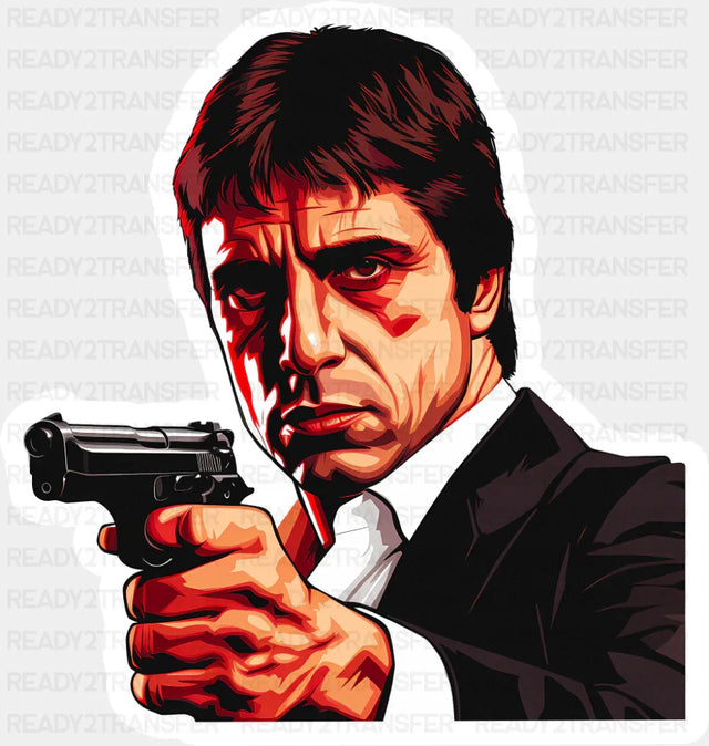 Man With A Gun - Minimal UV Sticker Permanent UV DTF Decal