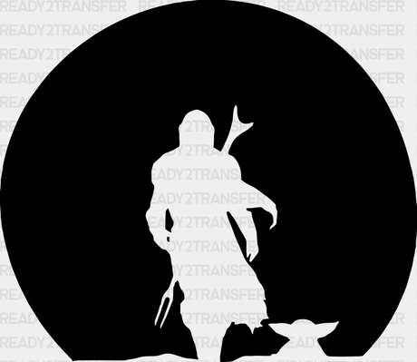 Mandalorian Silhouette Disney Dtf Transfer Adult Unisex - S & M (10’) / Black