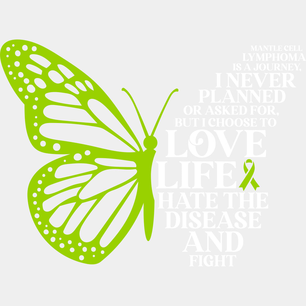 Mantle Cell Lymphoma Is A Journey - Lymphoma DTF Transfers ready2transfer Light Color Design (See Imaging)