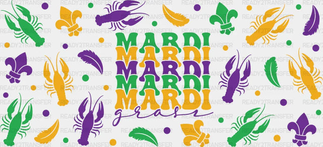 Mardi Crayfish - Mardi Gras Cup Wrap UV Sticker Permanent UV DTF Decal ready2transfer