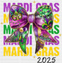 Mardi Gras 2025 Ribbon - Mardi Gras DTF Transfer Adult Unisex - S & M (10’’) / Dark Color Design (See Imaging)