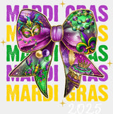 Mardi Gras 2025 Ribbon - Mardi Gras DTF Transfer Adult Unisex - S & M (10’’) / Light Color Design (See Imaging)