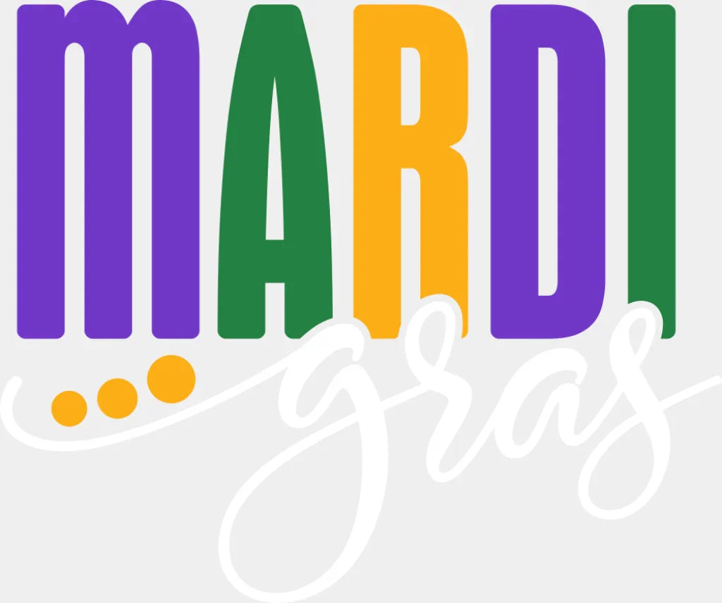Mardi Gras B&W - Mardi Gras DTF Transfer Adult Unisex - S & M (10’’) / Light Color Design (See Imaging)