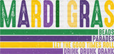 Mardi Gras Beads Parades DTF Transfer