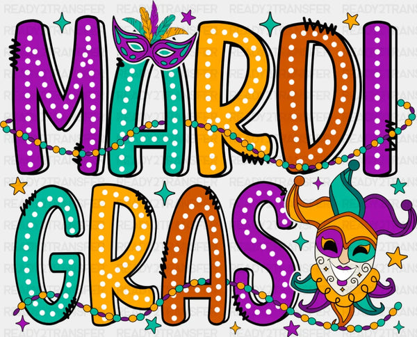 Mardi Gras Colorful Vintage - Mardi Gras DTF Transfer