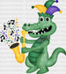 MARDI GRAS CROCODILE EDITION DTF Transfer ready2transfer Black