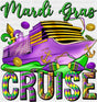 Mardi Gras Cruise - Mardi Gras DTF Transfer Adult Unisex - S & M (10’’) / Dark Color Design (See Imaging)