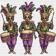 Mardi Gras Drummers - Mardi Gras DTF Transfers ready2transfer