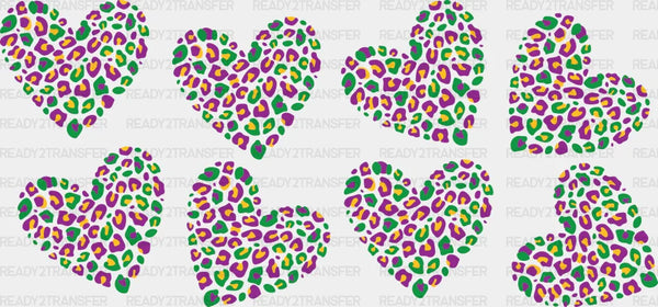 Mardi Gras Heart - Mardi Gras Cup Wrap UV Sticker Permanent UV DTF Decal