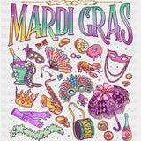 Mardi Gras Items - Mardi Gras DTF Transfers ready2transfer Dark Color Design (See Imaging)
