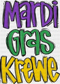 Mardi Gras Krewe - Mardi Gras DTF Transfer Adult Unisex - S & M (10’’) / Dark Color Design (See Imaging)