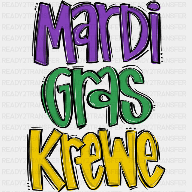 Mardi Gras Krewe - Mardi Gras DTF Transfers ready2transfer Dark Color Design (See Imaging)