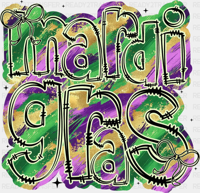 Mardi Gras Line Text - Mardi Gras DTF Transfer