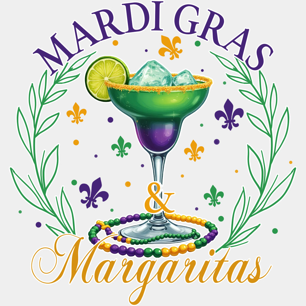 Mardi Gras Margaritas - Mardi Gras DTF Transfers ready2transfer Light Color Design (See Imaging)